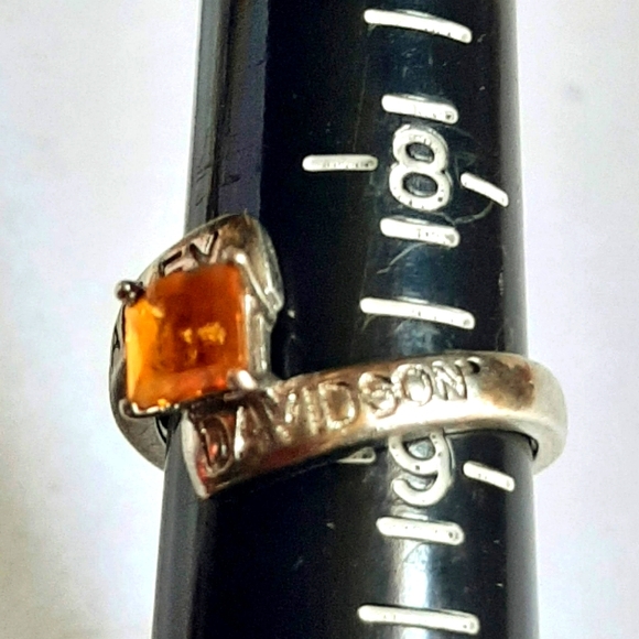 Harley Davidson Franklin Mint November Citrine Birthstone Ring Size 8 - Picture 8 of 9